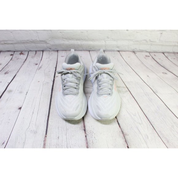 Hoka One One Bondi 8 White Mesh Breathable Running Sneaker Shoes 7 B - Picture 5 of 9